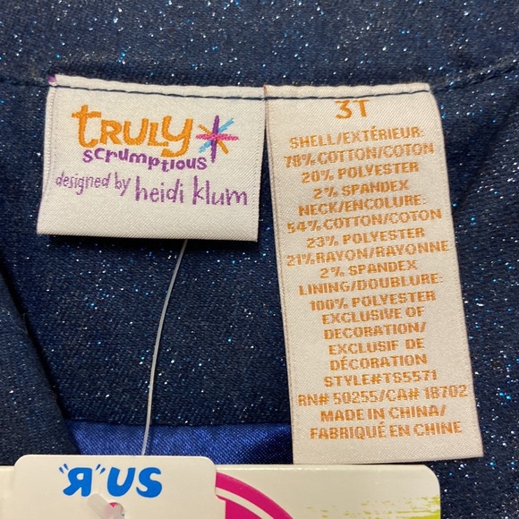 NWT‎ Truly scrumptious designed by Heidi Klum gold blazer 3T glitte… - Picture 4 of 9